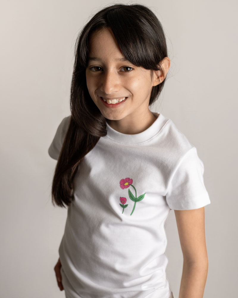 T-shirt unisex bianco - Fiori Essential