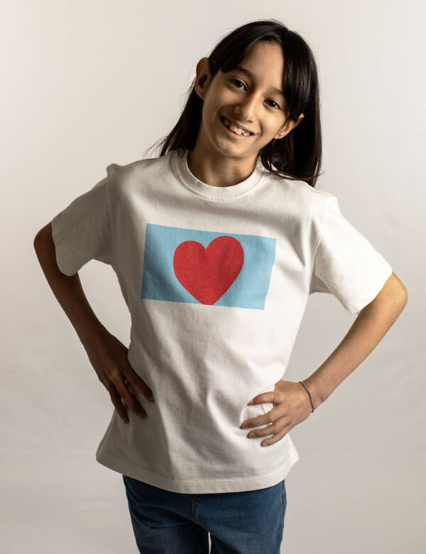 T-shirt unisex bianco - Cuore quadrato