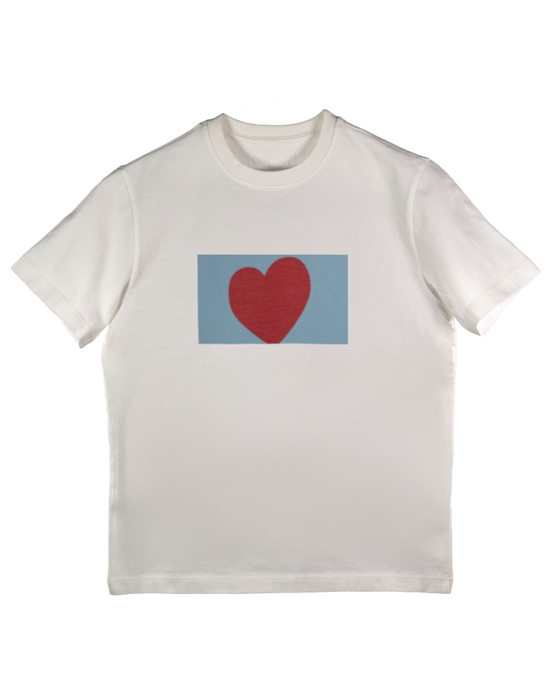 T-shirt unisex bianco - Cuore quadrato